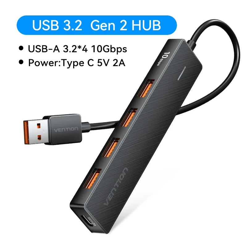 Hub USB-C 3.2 Gen2 Vention 5 Ports 10Gbps Compact MacBook iPad PC – CLEVI Paris