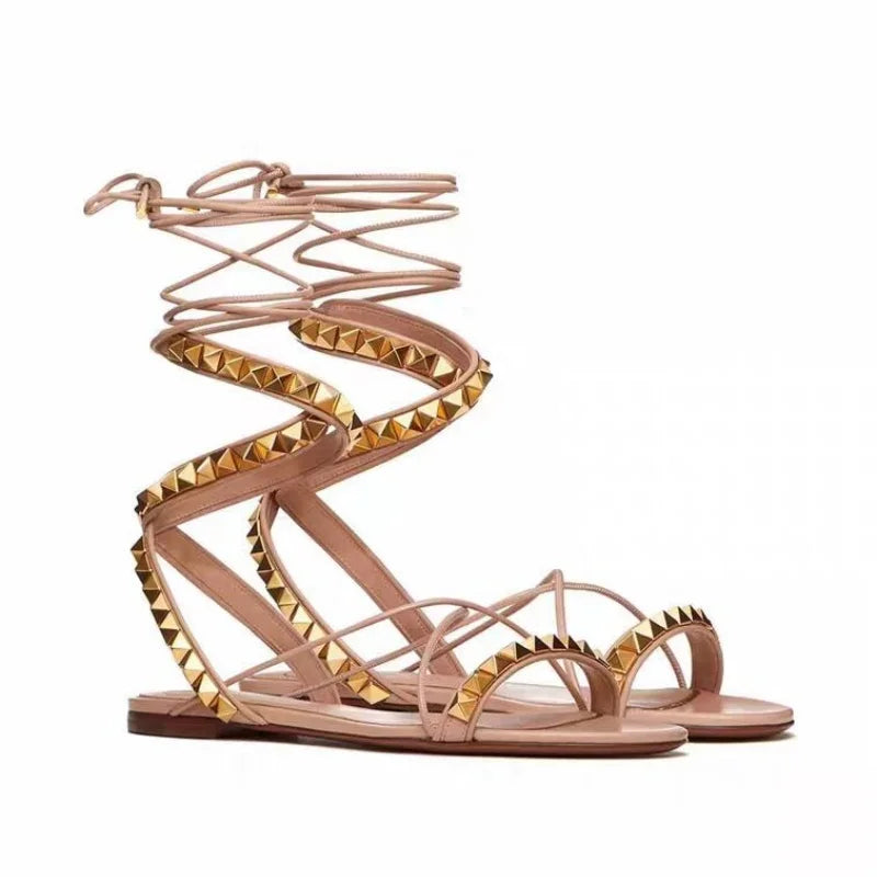 Sandales Gladiateur Style Romain Lacets Croisés Femme Grandes Tailles – CLEVI Paris