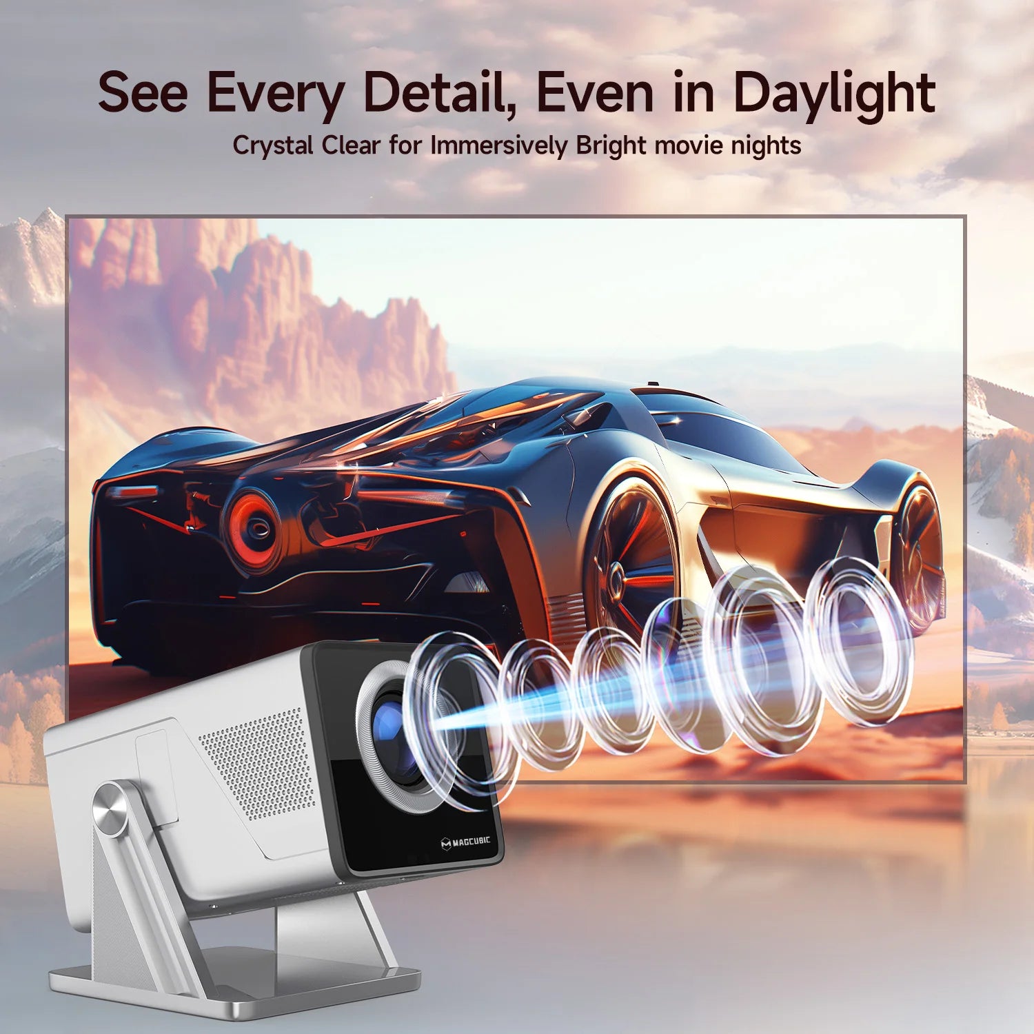 Magcubic X7 Projecteur Android 14 1080P 8K 1000 ANSI Autofocus WiFi 6 BT 5.4 Son 5W Ratio 1,08:1 – CLEVI Paris