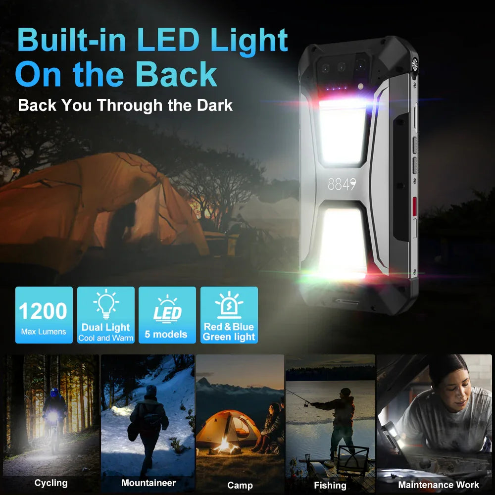 8849 Tank 2 Pro Smartphone Rugged Projecteur DLP 100lm Helio G99 23800mAh Android 15 IP68 – CLEVI Paris