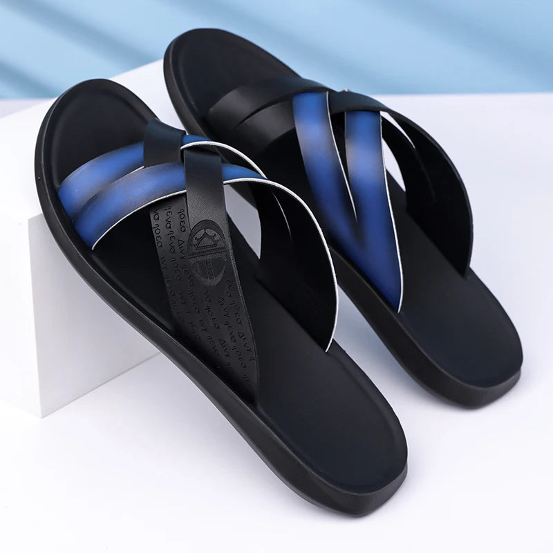 Claquettes Homme Semelle Souple Antidérapantes Street Style – Pointures 38-48 – CLEVI Paris