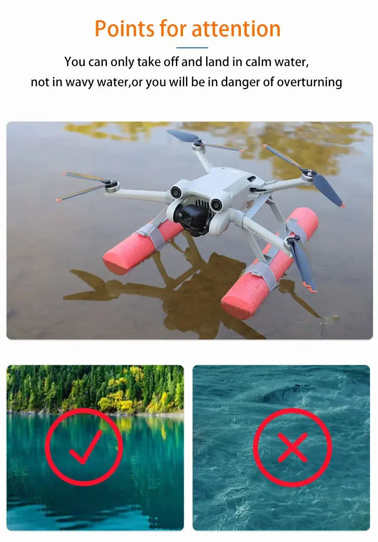 Kit Flotteurs d'Atterrissage sur Eau pour DJI Mini 3 / Mini 4 Pro – CLEVI Paris
