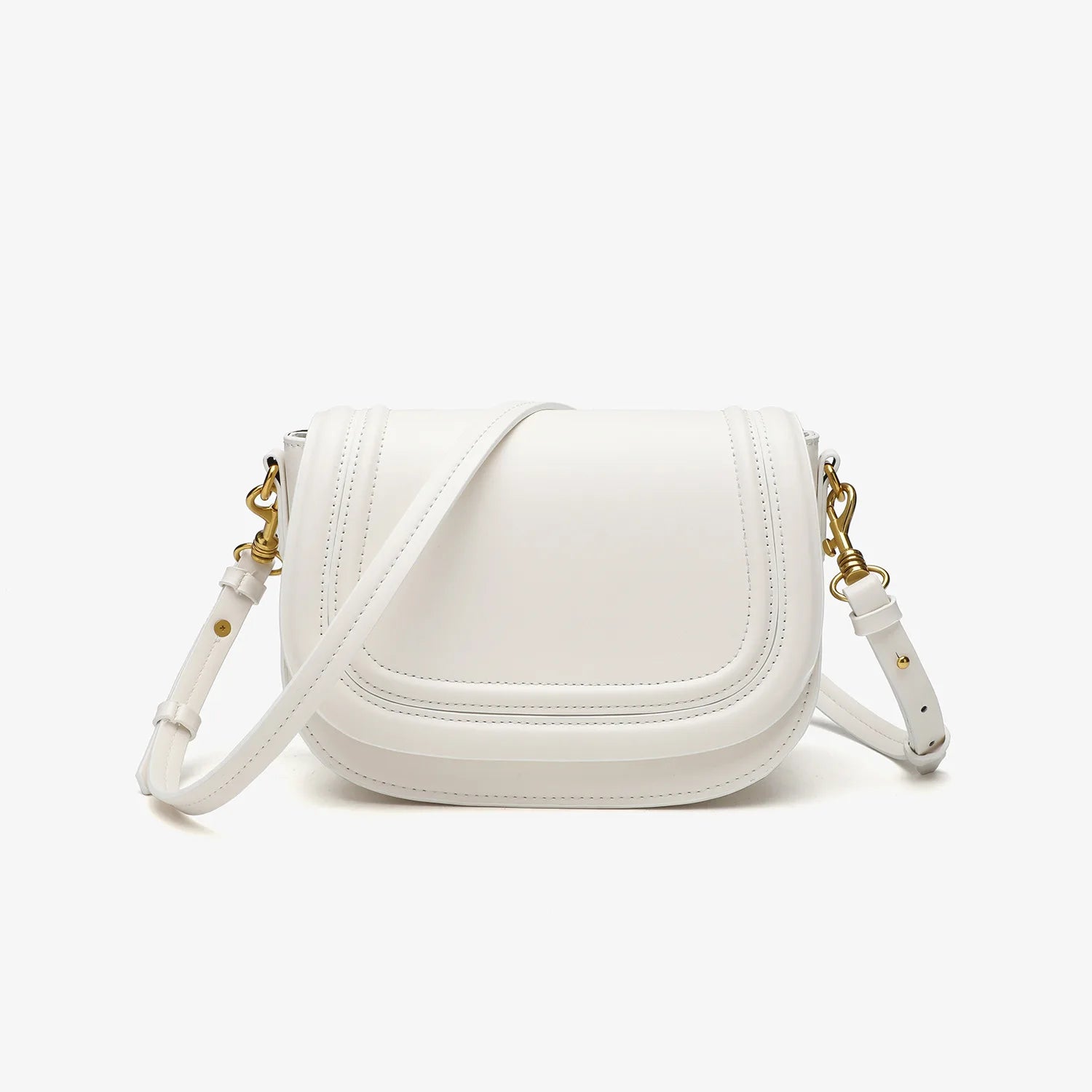 Sac Selle Femme PU Cuir Rond Vintage Bandoulière Large Crossbody – CLEVI Paris