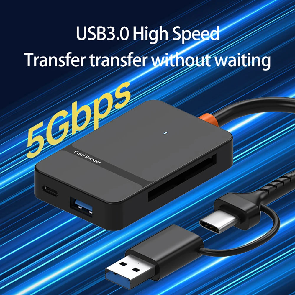 Adaptateur Lecteur Cartes USB 3.0 SD/TF/CF/MS 5 Gbps – CLEVI Paris