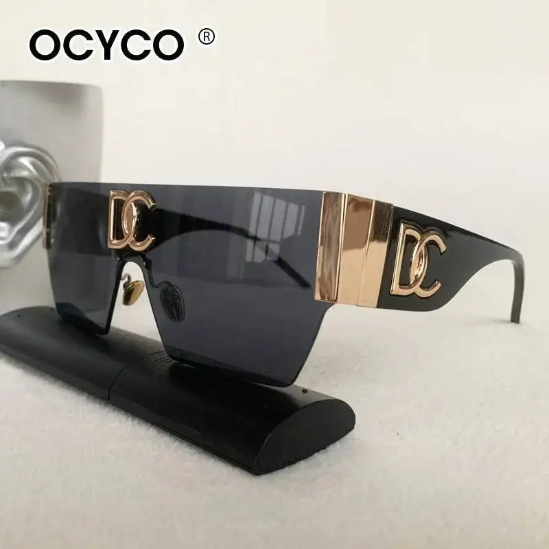 Lunettes de Soleil Carrées Sans Monture Vintage UV400 Dégradé Femme – CLEVI Paris