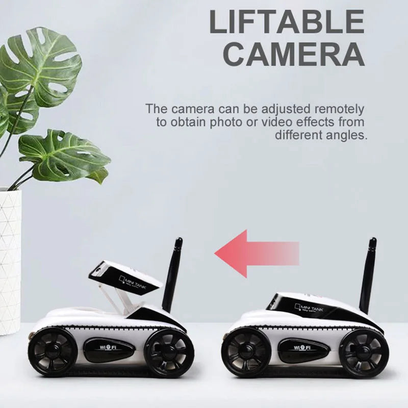 Tank Télécommandé WiFi avec Caméra HD – FPV Temps Réel, Contrôle App, Robot Espion