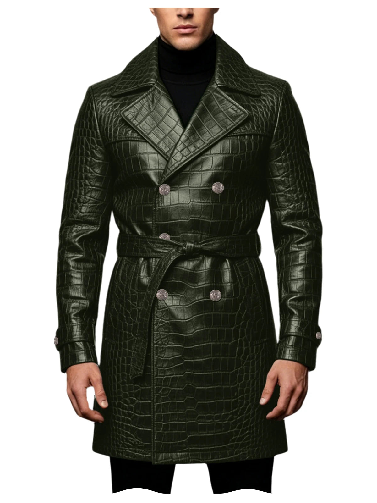 Manteau homme effet croco double boutonnage – CLEVI Paris