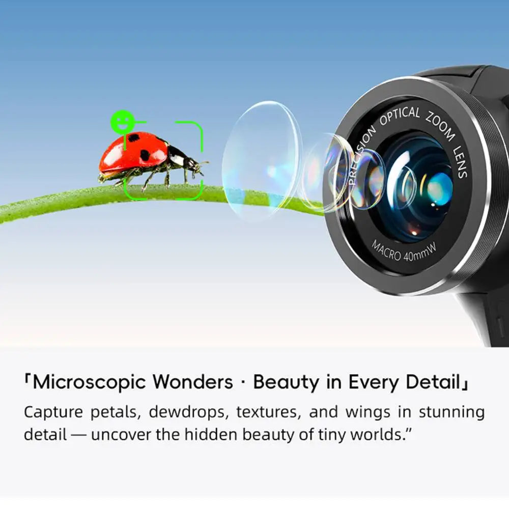 Caméscope AMORUS CD-V02 8K 75MP – Zoom Optique 8x, Écran 270°, Image dans l’Image, 13 Filtres, WiFi, Vision Nocturne IR – CLEVI Paris