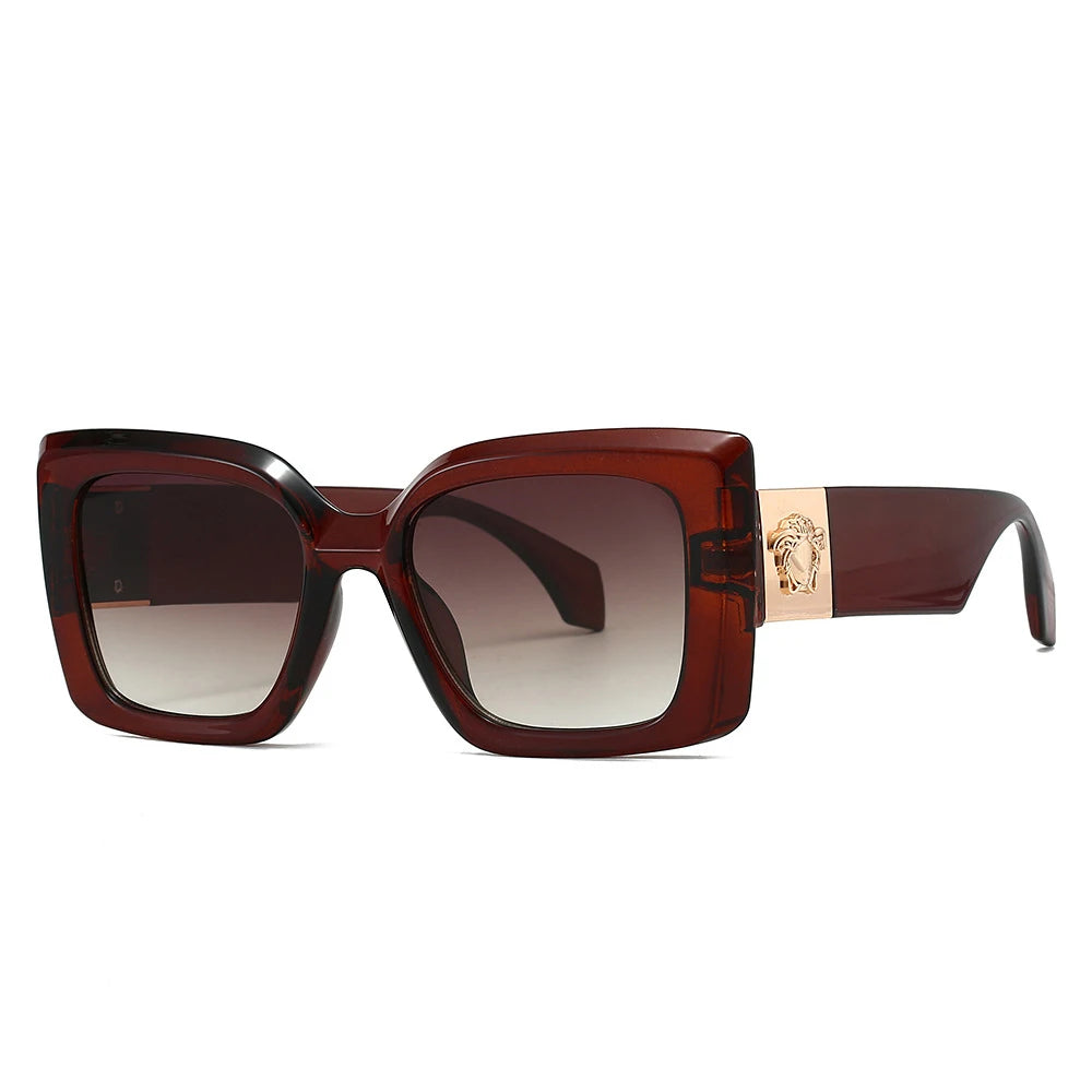 Lunettes de Soleil Carrées Oversize Vintage UV400 Femme – CLEVI Paris