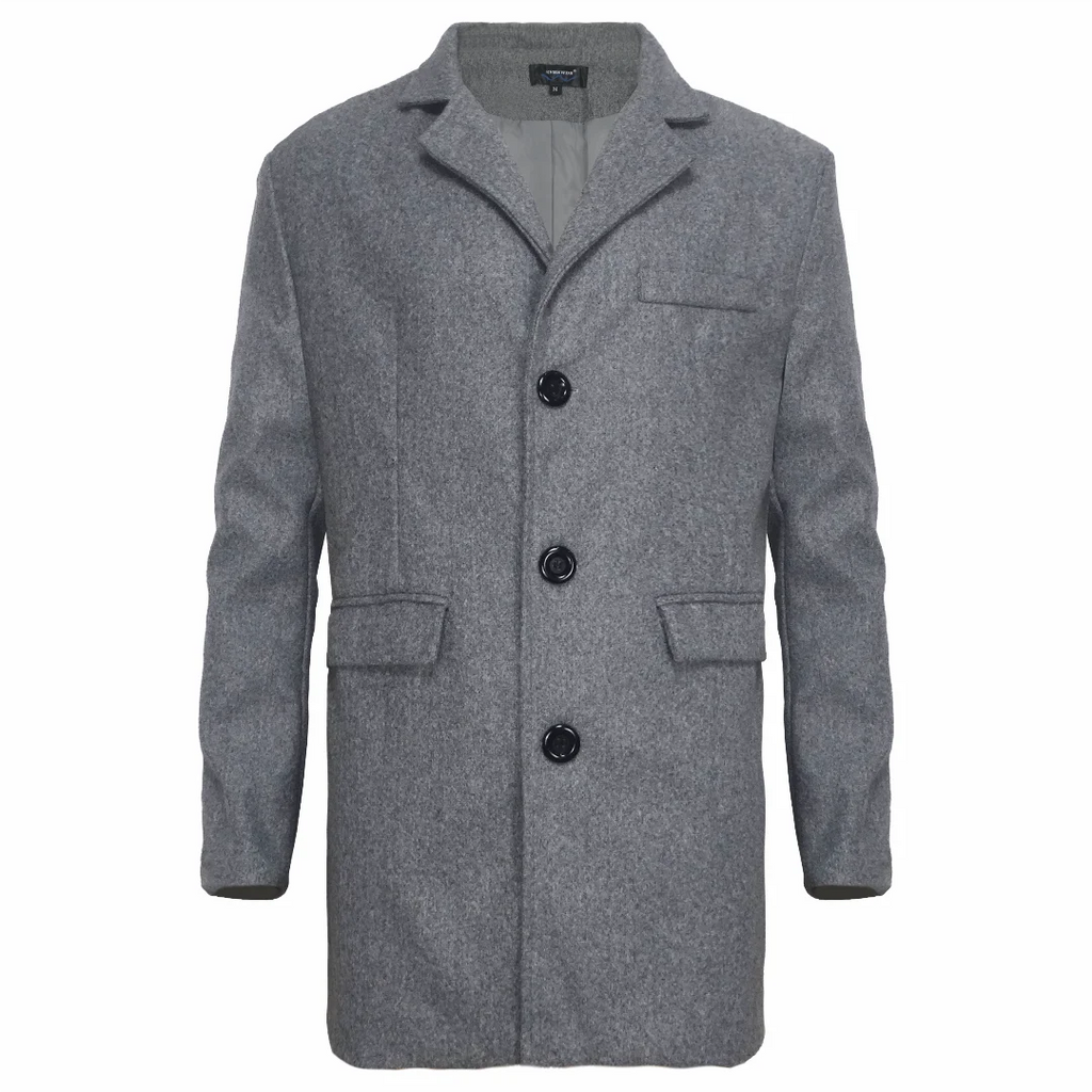 Manteau homme style laine, col rabattu – CLEVI Paris