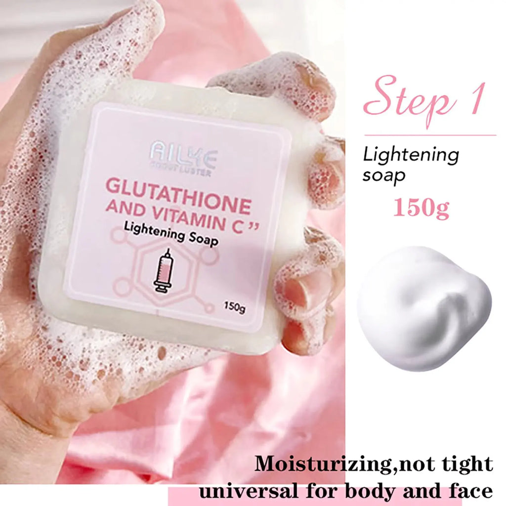 Gamme Éclat AILKE Glutathion & Vitamine C | Crème Corps, Lotion, Sérum & Savon Éclaircissant – CLEVI Paris