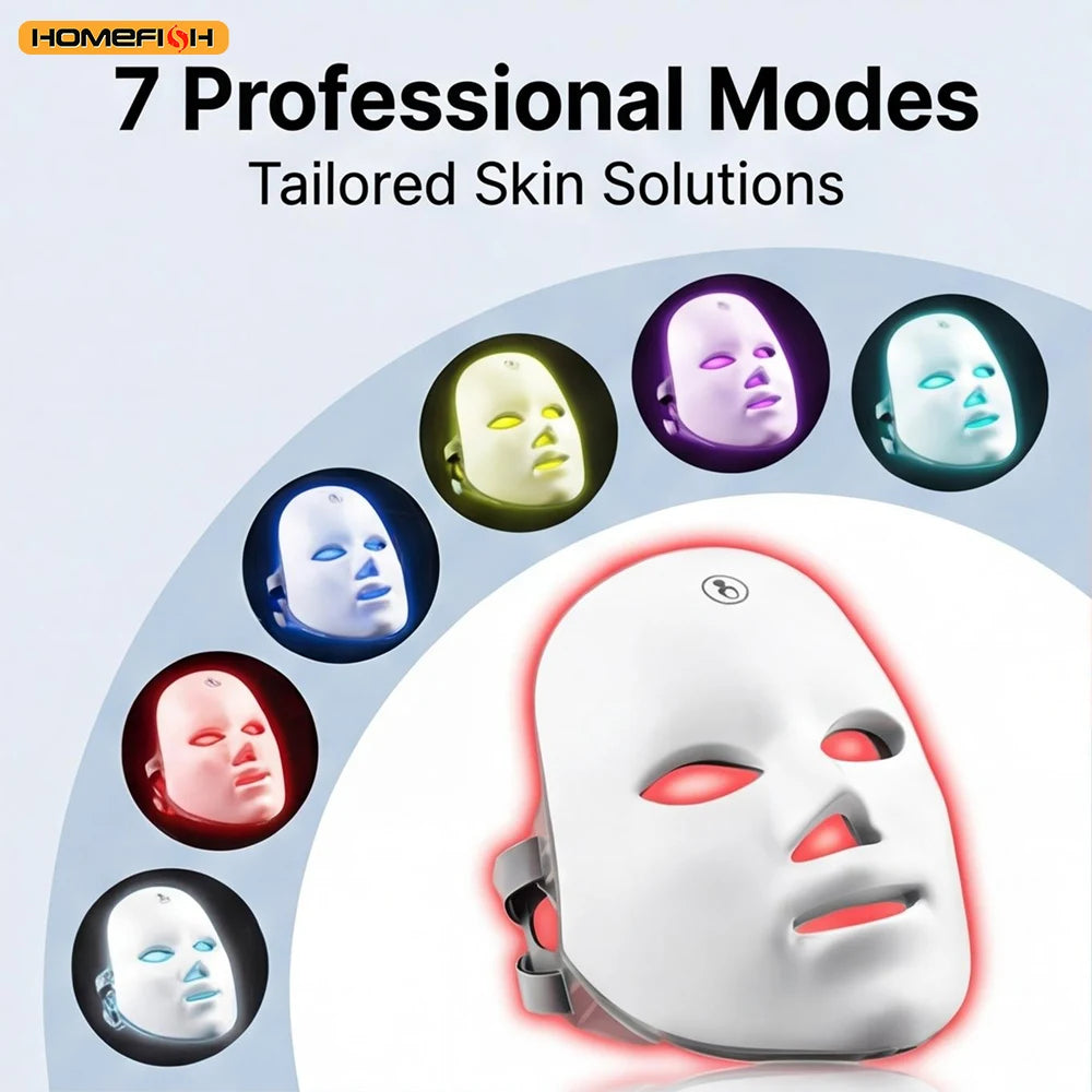 Masque LED Photon Thérapie 7 Couleurs Anti-Acné Anti-Rides Rajeunissement – CLEVI Paris