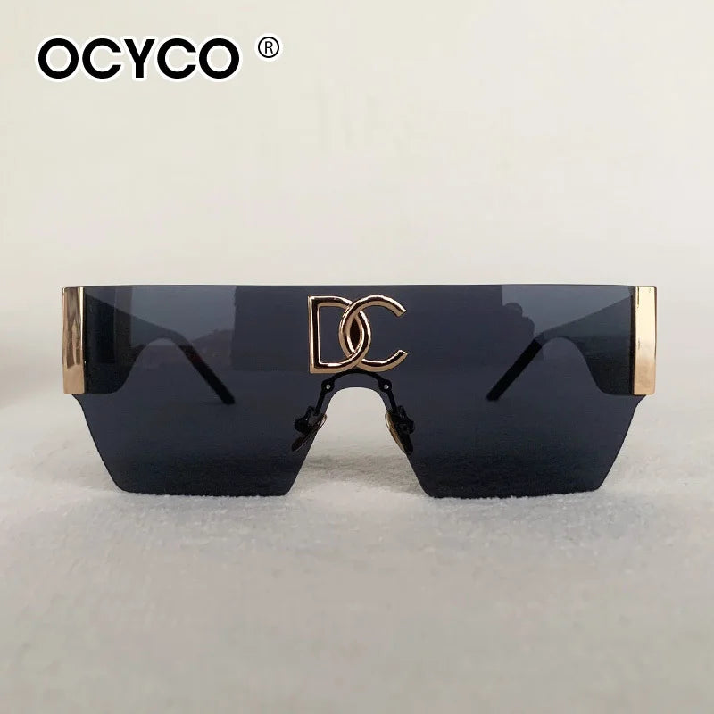 Lunettes de Soleil Carrées Sans Monture Vintage UV400 Dégradé Femme – CLEVI Paris