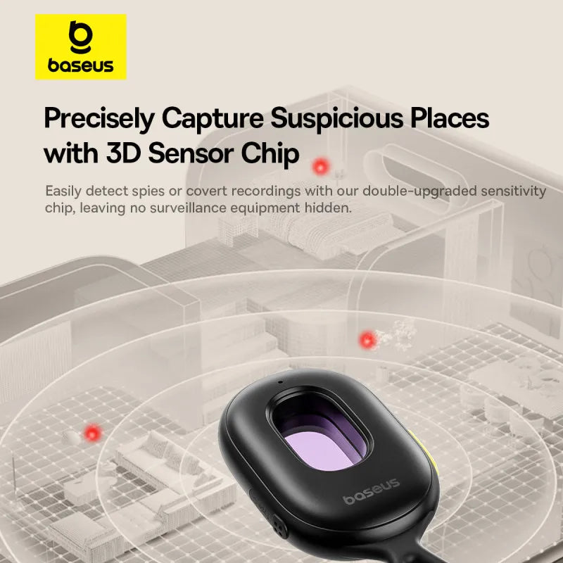 Baseus Détecteur Caméras Cachées Intelligent 3 Modes Anti-Espion — CLEVI Paris