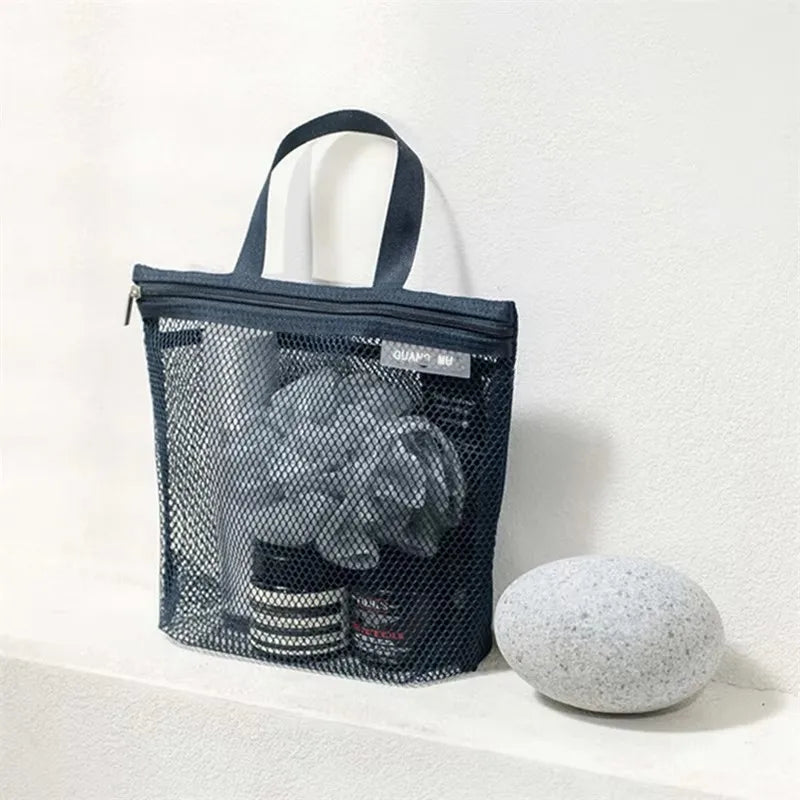 Trousse de Toilette Filet Polyester | Transparente, Respirante, Voyage Salle de Bain Fitness, 2 Coloris – CLEVI Paris