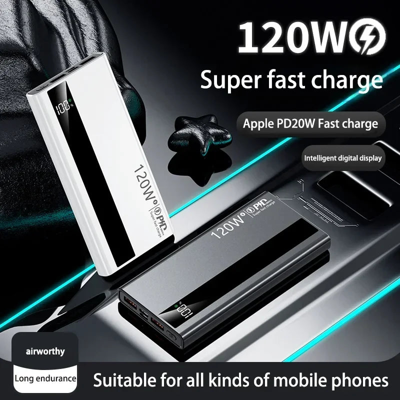 Batterie Externe 120W Charge Rapide 50000-200000mAh – CLEVI Paris