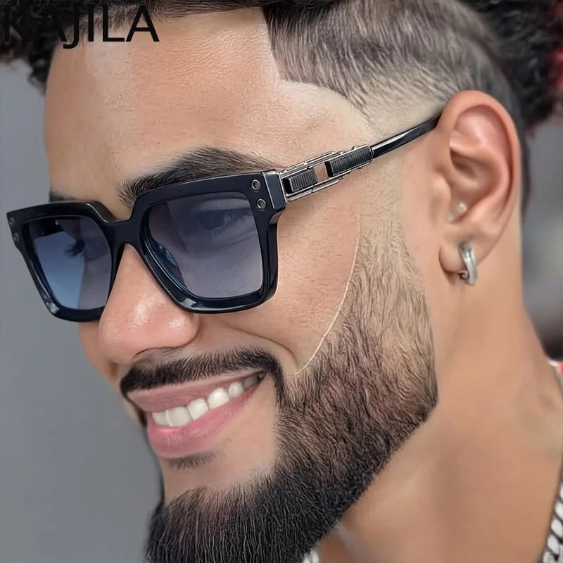 Lunettes de Soleil Carrées Punk Polarisées Monture Alliage UV400 Homme 14 Coloris – CLEVI Paris