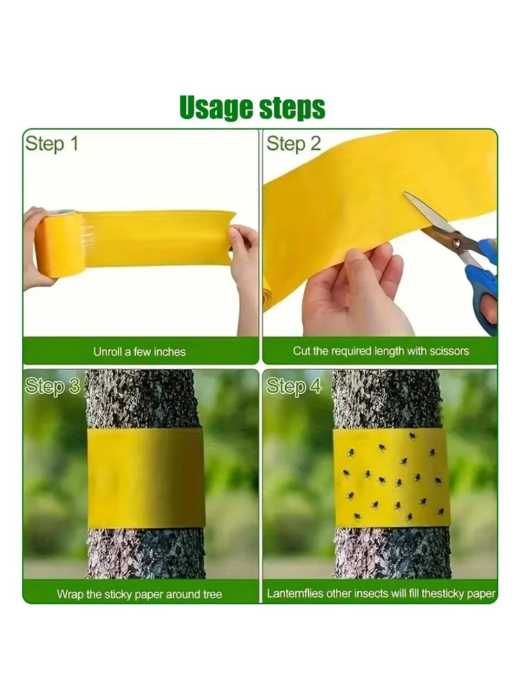 Ruban Piège Anti-Insectes Double Face – Fourmis, Mites, Insectes – Jardin Extérieur