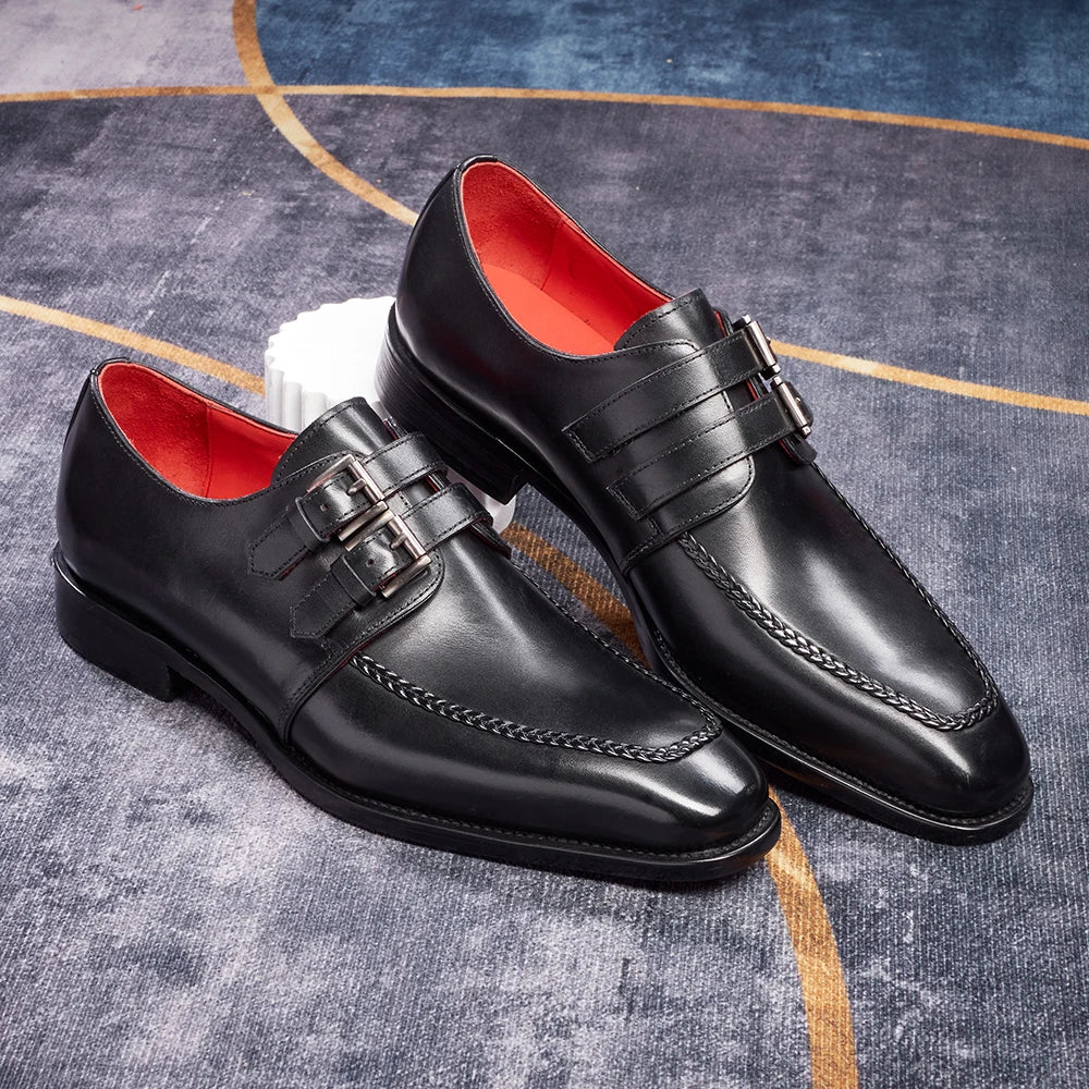 Derby Homme Oxford Brogue Peint à la Main – Cuir de Veau, Bout Pointu – CLEVI Paris