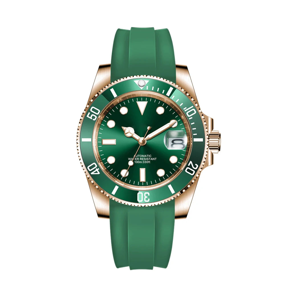Montre Automatique Homme Corgeut 40mm – NH35 / PT5000 / Miyota Lunette Céramique Bracelet Caoutchouc – CLEVI Paris