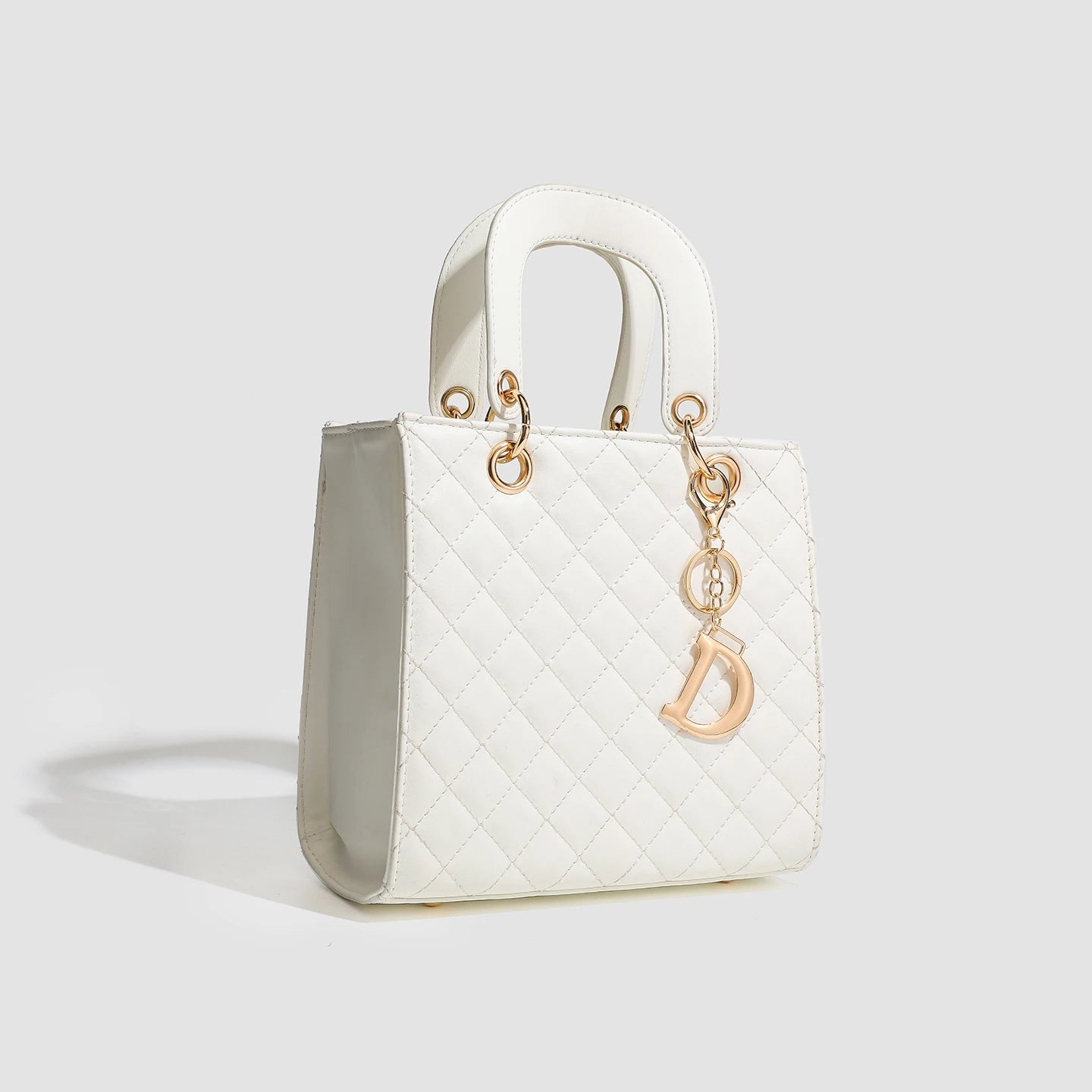 Sac Bandoulière Femme Cuir Motif Carreaux Souple 22×10×20cm Noir Blanc – CLEVI Paris