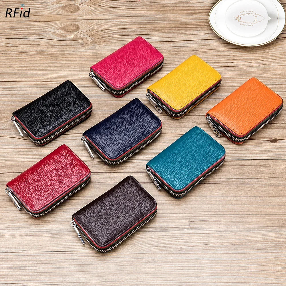 Porte-cartes Zippé en Cuir Véritable — CLEVI Paris