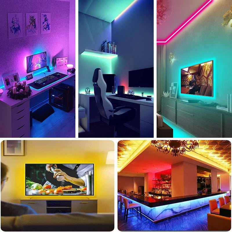 Ruban LED RGB USB avec Télécommande IR — 1m à 20m, Chambre, TV, Décoration | CLEVI Paris