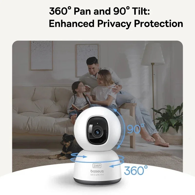 Caméra Intérieure Baseus P1 Lite 2K PTZ 360° IA Wi-Fi Alexa Google Home – CLEVI Paris