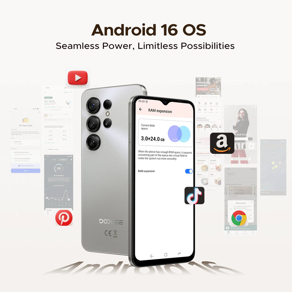DOOGEE Note56 X Smartphone Android 16 6,56" IPS 90Hz 6150mAh 4G 64Go – CLEVI Paris