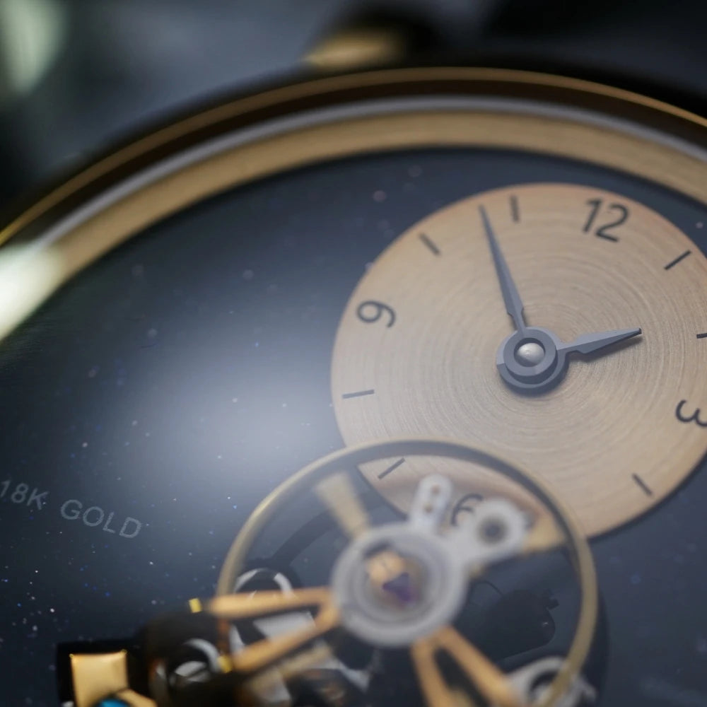 Shanghai Watch S2100 Montre Automatique Homme Volant Central Or 18K Saphir 43mm – CLEVI Paris