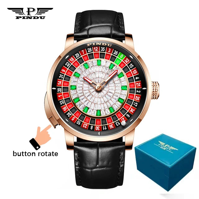 Montre Mécanique Homme PINDU NH35A – Roulette, Saphir & Diamants | Édition Limitée