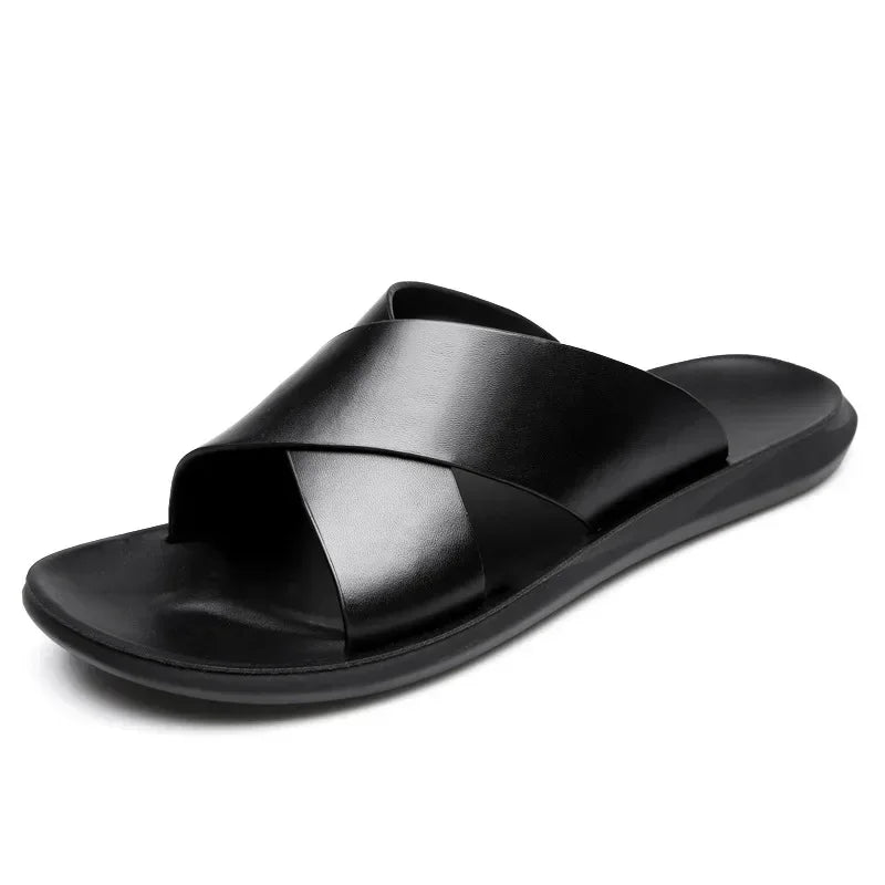Sandales Homme Gladiateur Cuir Véritable Casual Plage – CLEVI Paris