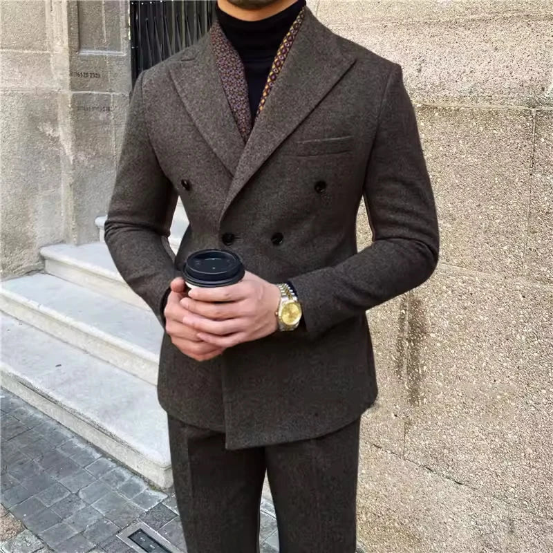 Costume homme 2 pièces en polyester et laine – CLEVI Paris