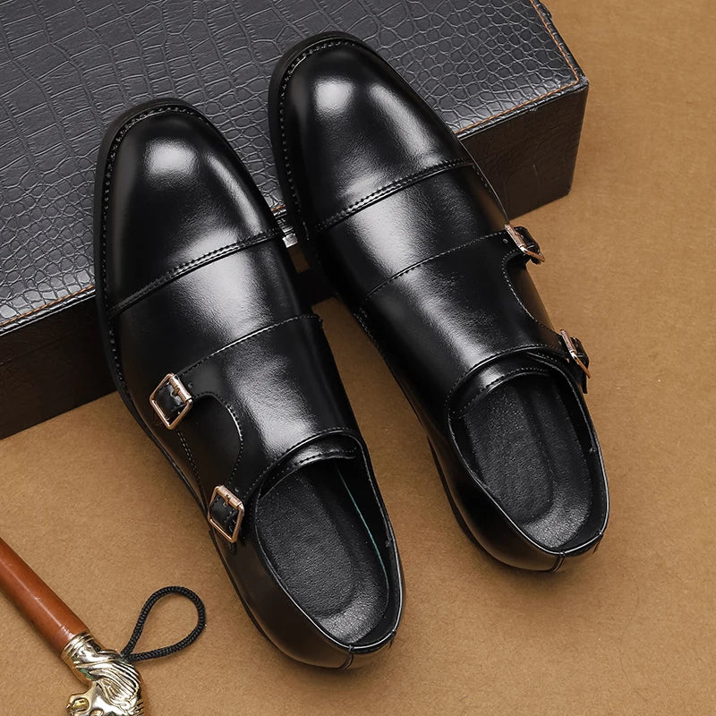 Loafers Homme Cuir Véritable Double Boucle | Slip-On Élégant Casual