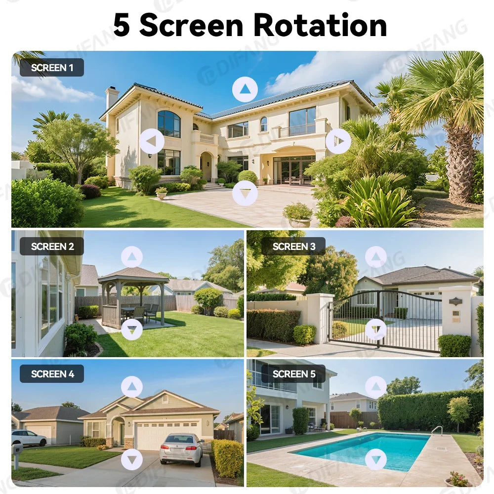 Caméra de Surveillance WiFi 20MP/25MP – 4 ou 5 Objectifs PTZ 360° Vision Nocturne – CLEVI Paris