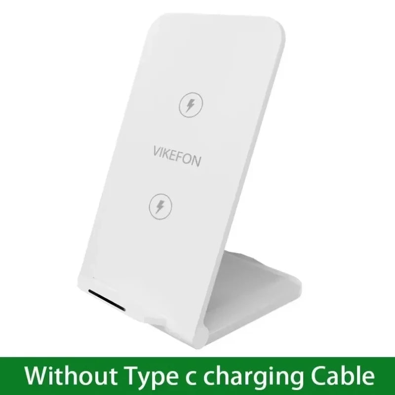 Chargeur Sans Fil Rapide 15W USB-C | Support Vertical & Horizontal, Compatible Qi, 2 Coloris – CLEVI Paris