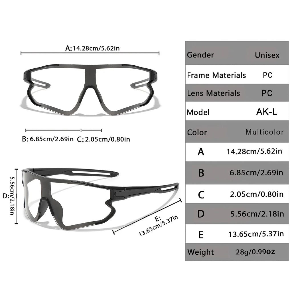 Lunettes Photochromiques Sport – Vélo VTT Running Pêche Mixte Coupe-Vent