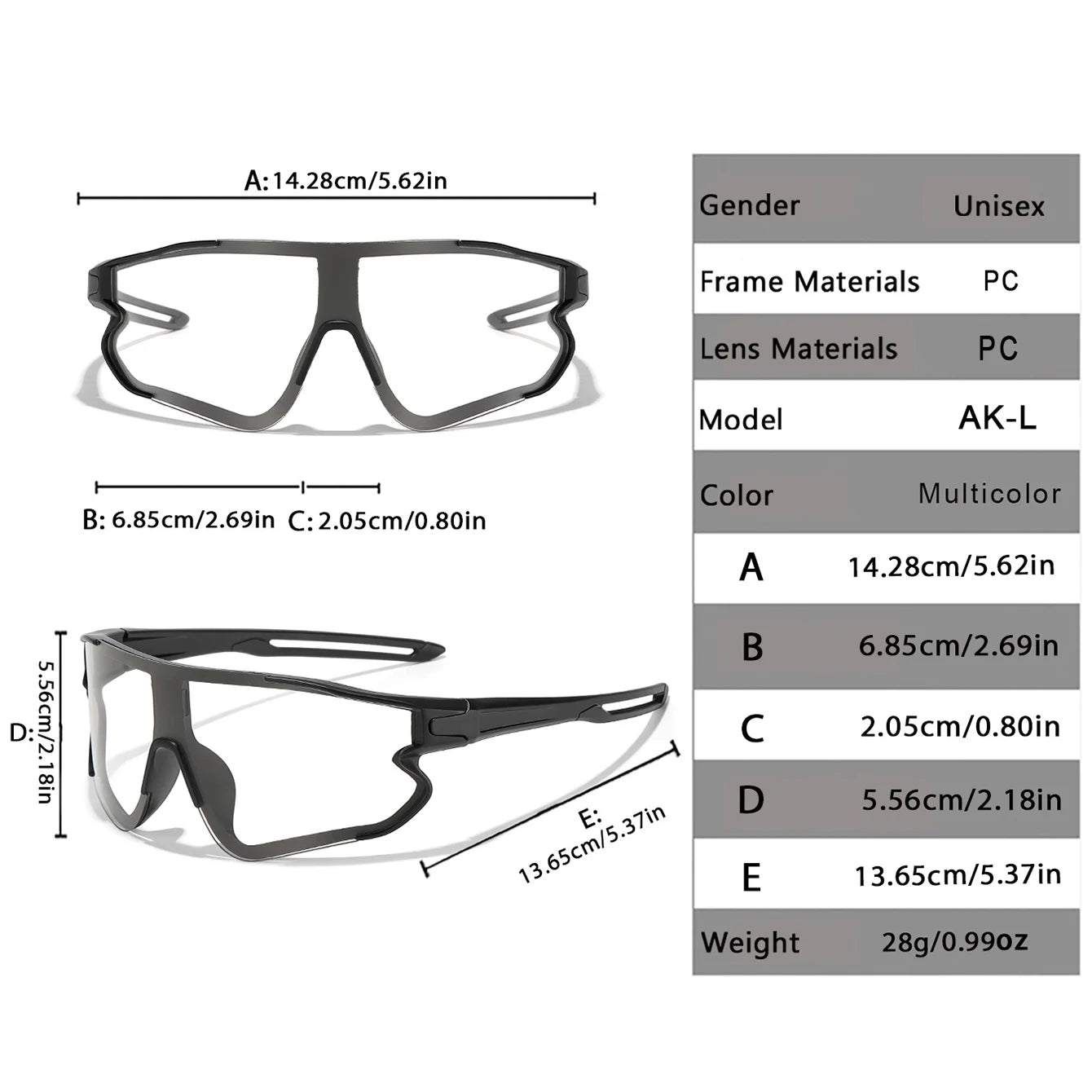 Lunettes Photochromiques Sport – Vélo VTT Running Pêche Mixte Coupe-Vent