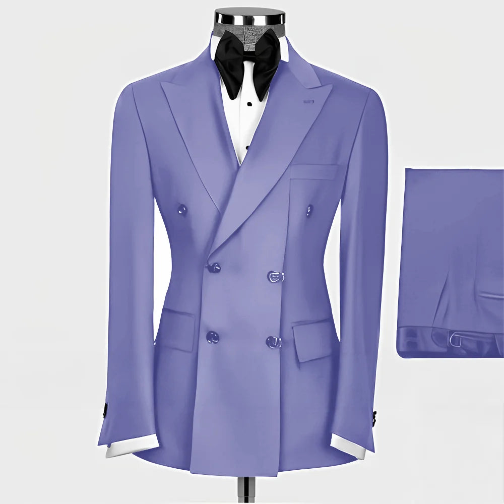Costume Homme 2 Pièces Slim Fit – Blazer Revers Pointu, Smoking Mariage & Cérémonie