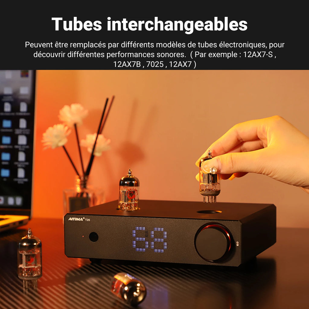Préamplificateur à Tubes AIYIMA T20 – HiFi XLR/RCA LME49720/OPA1612 – CLEVI Paris