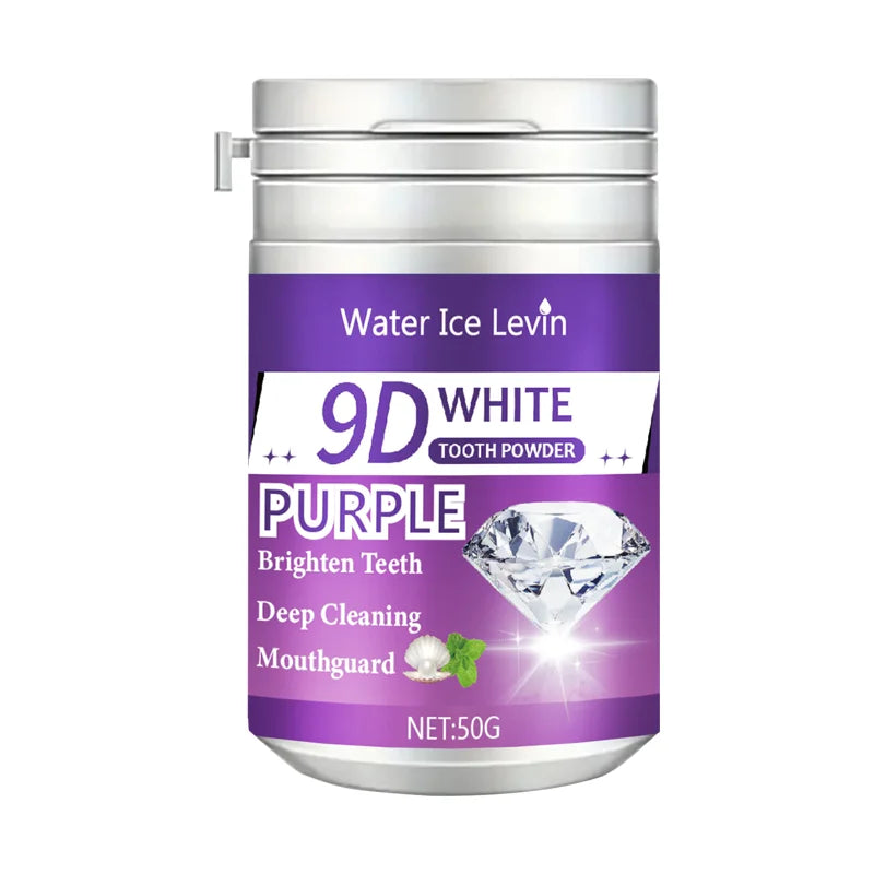 Poudre Dentifrice Blanchissante 9D White | Formule Violette & Haleine Fraîche