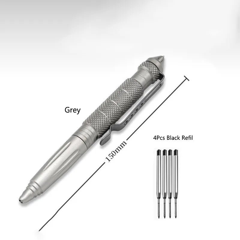 Stylo Tactique B2 Tête en Acier Tungstène — Brise-Vitre, Survie & Défense, 15cm | CLEVI Paris