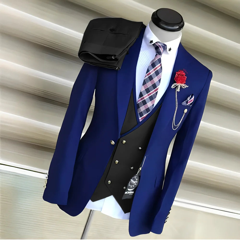 Costume Homme 3 Pièces Veste Pantalon Gilet Formel 12 Coloris Sur Mesure – CLEVI Paris