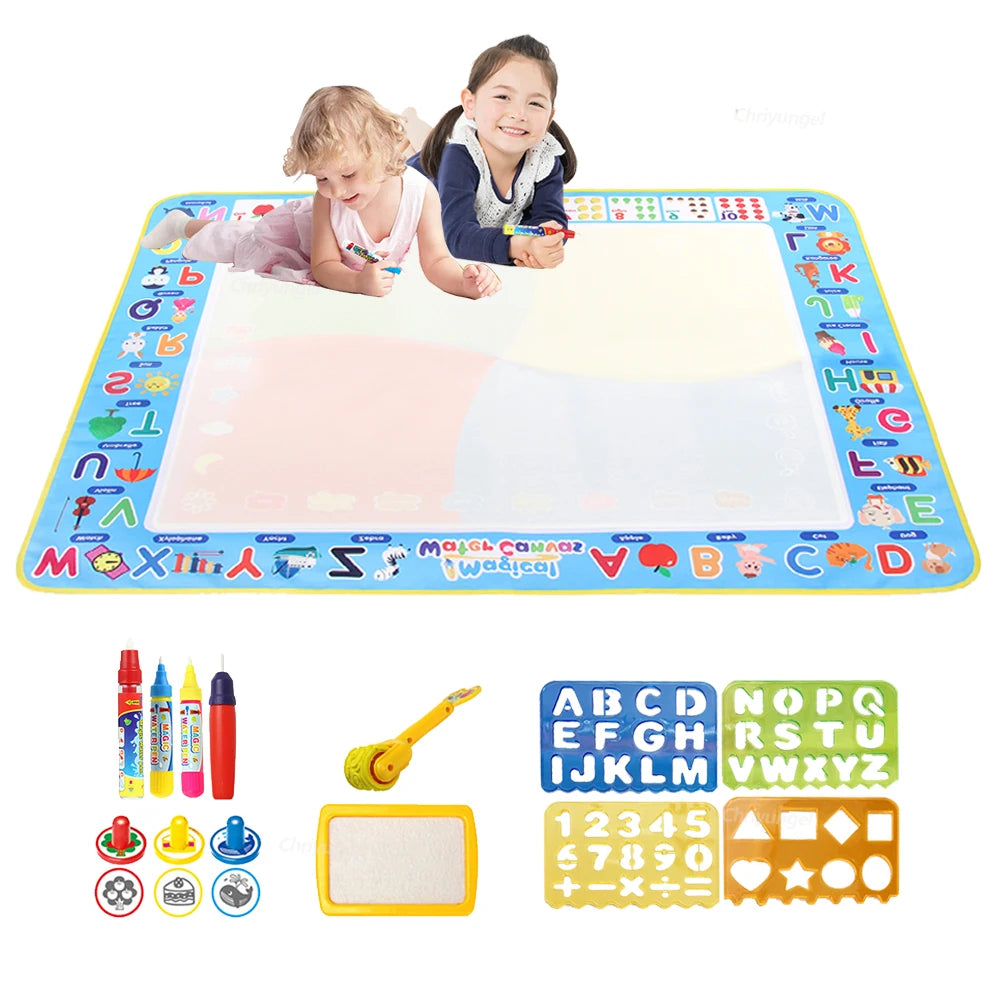 Tapis de Dessin Magique à l’Eau 100x80cm – Réutilisable, Montessori, Dès 3 ans – CLEVI Paris