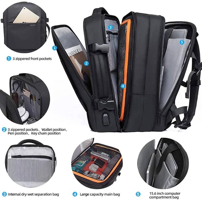 Sac à Dos Business Extensible Imperméable – Laptop 15,6" & Voyage