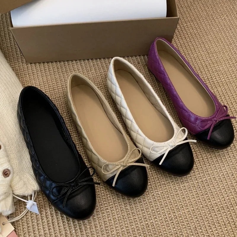 Ballerines femme à nœud et bout rond – CLEVI Paris