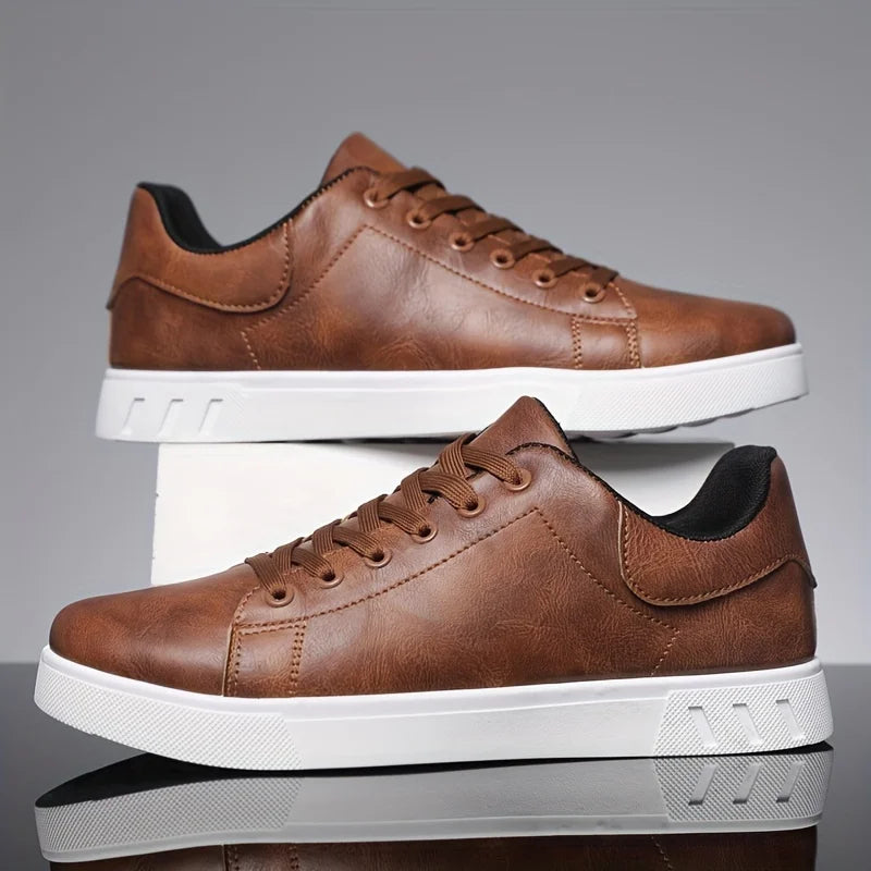Chaussures Skate Homme Minimalistes Cuir Artificiel Semelle Souple 2 Coloris Grandes Tailles – CLEVI Paris