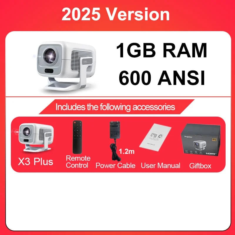 DITONG X3 Plus Projecteur Mini Android 11 1080P 4K 800 ANSI Autofocus Ratio 0,8:1 – CLEVI Paris
