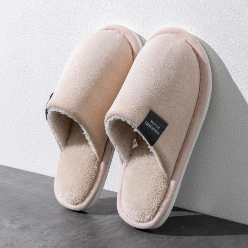 Chaussons d'Hiver Homme Antidérapants – Semelle EVA, Doublure Peluche & Confort Plat