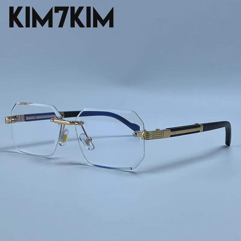 Lunettes de Soleil Sans Monture Rectangulaires Homme – Style Punk Vintage Géométrique Verres Dégradés UV400 – CLEVI Paris